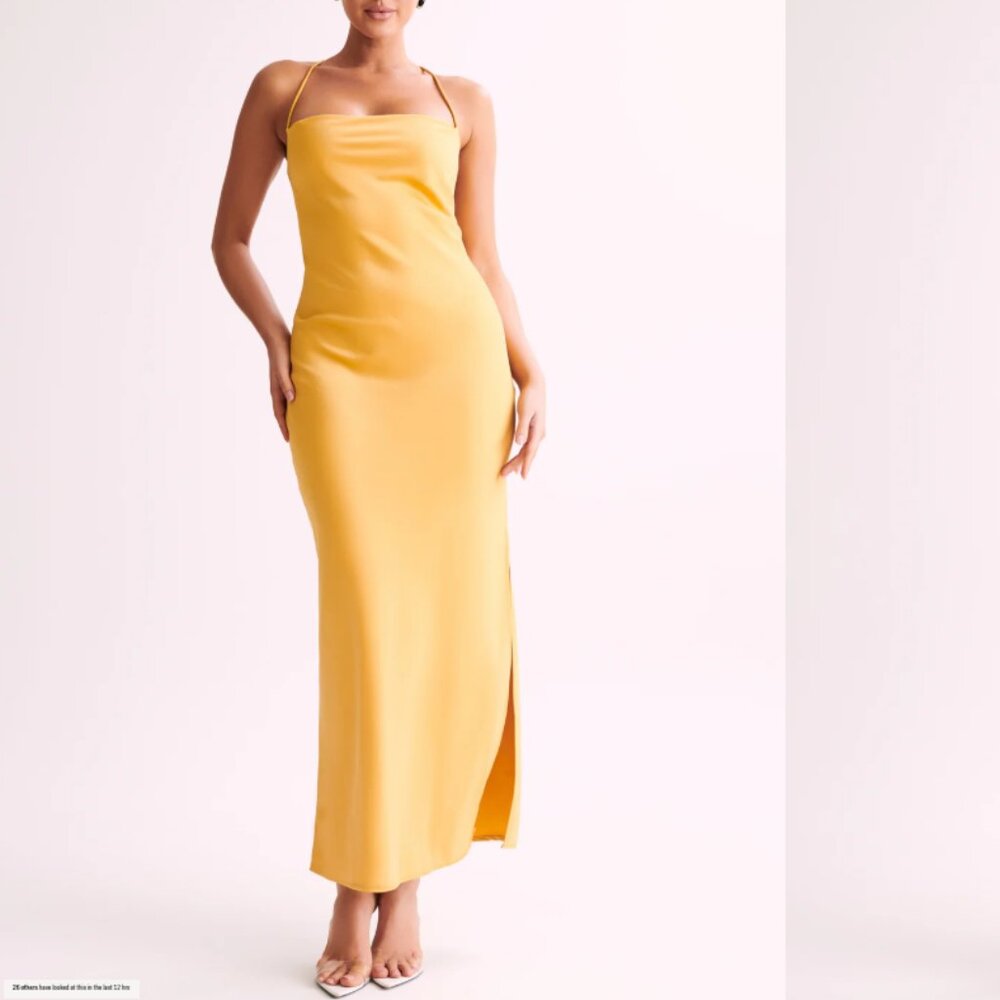 Meshki Sydney Straight Neck Slip Maxi Dress - Yellow